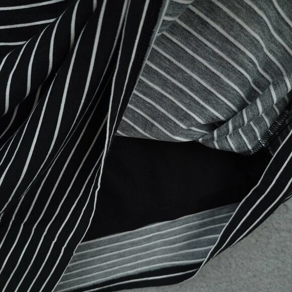 LOFT Black White Striped Jersey Knit Dress - Picture 6 of 9